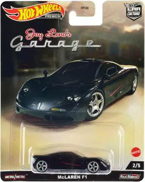 McLaren F1 Black with Red Stripes "Jay Lenos Garage" Diecast Model Car by Hot Wheels