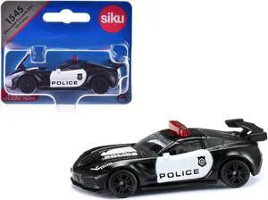Chevrolet Corvette ZR1 Police Car Black and White Die Cast Model Car by Siku