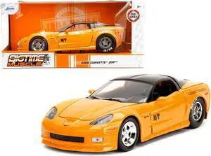 2006 Chevrolet Corvette Yellow with Black Top "Mickey Thompson" "Bigtime Muscle" Series 1/24 Diecast Model Car by Jada
