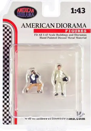 "Race Day" Two Diecast Figures Set 1 for 1/43 Scale Models by American Diorama