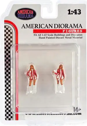 "Race Day" Two Diecast Figures Set 6 for 1/43 Scale Models by American Diorama