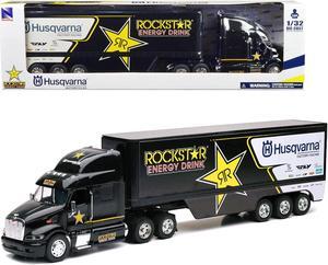 Peterbilt 387 Semi-Truck Black "Rockstar Energy Drink - Husqvarna Factory Racing" 1/32 Diecast Model by New Ray