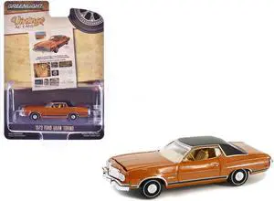 1973 Ford Gran Torino Copper Metallic with Black Vinyl Top "Vintage Ad Cars" Series 10 1/64 Diecast Model Car by Greenlight