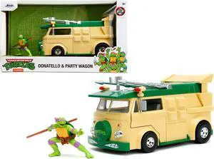 Party Wagon Green and Beige and Donatello Diecast Figure "Teenage Mutant Ninja Turtles" "Hollywood Rides" Diecast Model by Jada