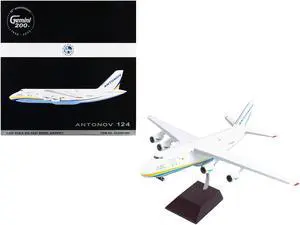 Antonov 124-100M Commercial Aircraft White with Blue and Yellow Stripes "Gemini 200" 1/200 Diecast Model Airplane by GeminiJets