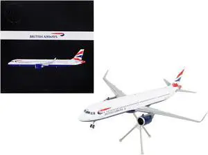 Airbus A321neo Commercial Aircraft White with Tail Stripes "Gemini 200" Series 1/200 Diecast Model Airplane by GeminiJets