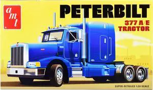 Skill 3 Model Kit Peterbilt 377 A/E Truck Tractor 1/24 Scale Model by AMT