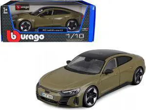 2022 Audi RS e-tron GT Dark Green with Sunroof 1/18 Diecast Model Car by Bburago