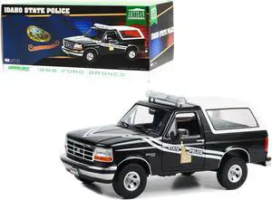 1996 Ford Bronco Black and White "Idaho State Police" "Artisan Collection" 1/18 Diecast Model Car by Greenlight
