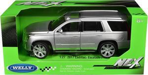 2017 Cadillac Escalade with Sunroof Silver Metallic 1/24-1/24 Die Cast Model Car by Welly