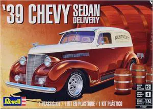 Level 4 Model Kit 1939 Chevrolet Sedan Delivery with Barrel Accessories 1/24 Scale Model by Revell