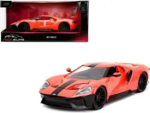 2017 Ford GT Light Red Metallic with Black Stripe "Pink Slips" Series 1/24 Diecast Model Car by Jada