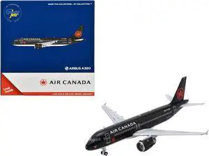 Airbus A320 Commercial Aircraft "Air Canada" (C-FNVV) Black 1/400 Diecast Model Airplane by GeminiJets