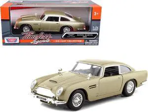 Aston Martin DB5 RHD (Right Hand Drive) Gold Metallic "Timeless Legends" Series 1/24 Diecast Model Car by Motormax
