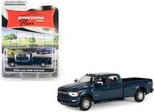 2023 Ram 2500 Bighorn Crew Cab 4x4 Pickup Truck Patriot Blue Met "Showroom Floor" Series 5 1/64 Diecast Model Car by Greenlight