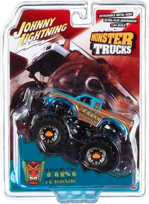 "Tiki Terror" Monster Truck "Who do Voo Doo?" with Black Wheels 1/64 Diecast Model by Johnny Lightning