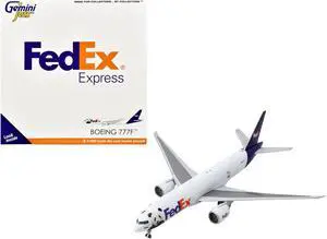 Boeing 777F Commercial Aircraft "Federal Express" (N886FD) White with Purple Tail 1/400 Diecast Model Airplane by GeminiJets