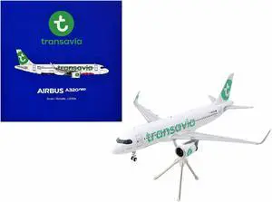 Airbus A320neo Commercial Aircraft "Transavia Airlines" White w/Green "Gemini 200" 1/200 Diecast Model Airplane by GeminiJets
