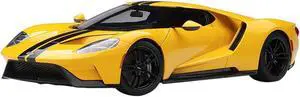 2017 Ford GT Triple Yellow with Black Stripes 1/18 Model Car by Autoart