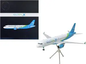 Airbus A320 Commercial Aircraft White with Blue and Green Tail "Gemini 200" Series 1/200 Diecast Model Airplane by GeminiJets