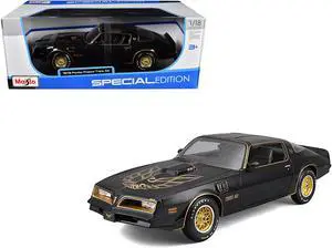 1978 Pontiac Firebird Trans Am Black Metallic with Hood Graphics "Special Edition" Series 1/18 Die Cast Model Car by Maisto