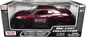 2018 Dodge Challenger SRT Hellcat Widebody Burgundy Metallic "Die-Cast Collection" Series 1/24 Diecast Model Car by Motormax