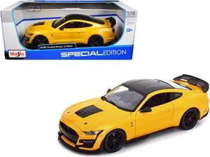 2020 Ford Mustang Shelby GT500 Yellow with Black Top "Special Edition" 1/18 Diecast Model Car by Maisto