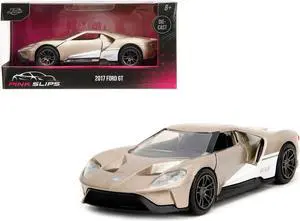 2017 Ford GT Gold Metallic with White Accents "Pink Slips" Series 1/32 Diecast Model Car by Jada