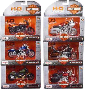 Harley-Davidson Motorcycles 6 piece Set Series 42 1/18 Diecast Motorcycle Models by Maisto Harley-Davidson Motorcycles 6 piece Set Series 42 1/18 Diecast Motorcycle Models by Maisto