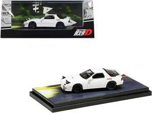 Mazda RX-7 (FC3S) RHD White "RedSuns" with Figure "Initial D" (1995-2013) Manga 1/64 Diecast Model Car by Hobby Japan