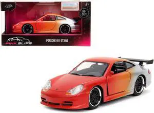 Porsche 911 GT3 RS Matt Orange and Silver Metallic "Pink Slips" Series 1/32 Diecast Model Car by Jada