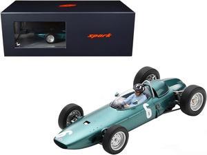 BRM P57 #6 Graham Hill Winner F1 Formula One Monaco GP (1963) with Driver Figure & Acrylic Display Case 1/18 Model Car by Spark