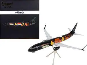 Boeing 737-900ER Commercial Aircraft "Alaska Airlines" Black w/Graphics "Gemini 200" 1/200 Diecast Model Airplane by GeminiJets