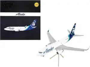 Boeing 737-700BDSF Commercial Aircraft w/Flaps Down "Alaska Air Cargo" White w/Blue 1/200 Diecast Model Airplane by GeminiJets
