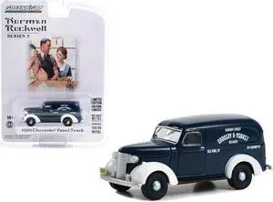 1939 Chevrolet Panel Truck Dark Blue w/White Fenders "Grocery & Market Delivery" 1/64 Diecast Model Car by Greenlight