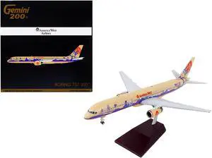 Boeing 757-200 Commercial Aircraft "America West Airlines" Beige with Purple Graphics 1/200 Diecast Model Airplane by GeminiJets