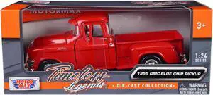 1955 GMC Blue Chip Pickup Truck Red "Timeless Legends" Series 1/24 Diecast Model Car by Motormax
