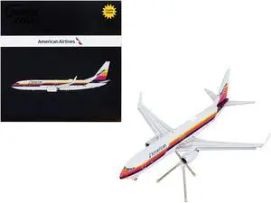 Boeing 737-800 Commercial Aircraft with Flaps Down "American Airlines" Gray w/Stripes 1/200 Diecast Model Airplane by GeminiJets
