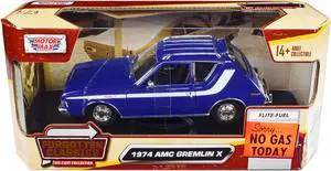 1974 AMC Gremlin X Blue with White Stripes and Roof Rack "Forgotten Classics" Series 1/24 Diecast Model Car by Motormax