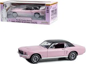 1967 Ford Mustang Coupe Evening Orchid Pink Metallic with Black Top "She Country Special " 1/18 Diecast Model Car by Greenlight