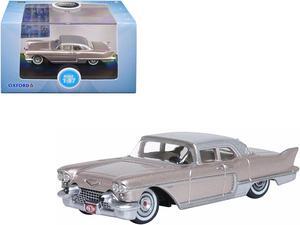 1957 Cadillac Eldorado Brougham Sandalwood Beige Metallic with Silver Top 1/87 (HO) Scale Diecast Model Car by Oxford Diecast