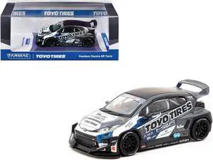 Toyota Pandem GR Yaris RHD "Toyo Tires" Gray Metallic with Graphics "Hobby64" Series 1/64 Die Cast Model Car by Tarmac Works