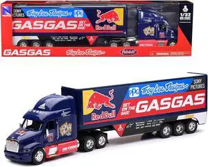 Peterbilt 387 Truck Dark Blue "Red Bull - Troy Lee Designs - GASGAS" 1/32 Diecast Model by New Ray