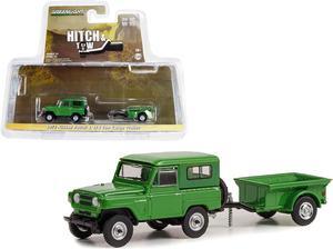 1972 Nissan Patrol Green with 1/4 Ton Cargo Trailer "Hitch & Tow" Series 25 1/64 Diecast Model Car by Greenlight