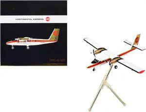 De Havilland DHC-6-300 Commercial Aircraft White with Red Stripes and Gold Tail 1/200 Diecast Model Airplane by GeminiJets