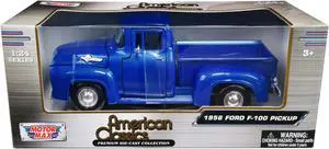 1956 Ford F-100 Pickup Truck Blue Metallic "American Classics" Series 1/24 Diecast Model Car by Motormax