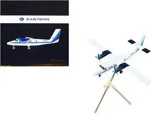De Havilland DHC-6-200 Commercial Aircraft "Eastern Air Lines" White w/Blue Stripes 1/200 Diecast Model Airplane by GeminiJets