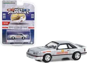 1982 Ford Mustang GT Silver Metallic "Georgia State Patrol State Trooper" "Hot Pursuit" 1/64 Diecast Model Car by Greenlight
