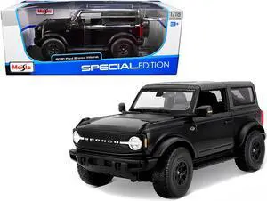 2021 Ford Bronco Wildtrak Black Metallic with Dark Gray Top "Special Edition" 1/18 Diecast Model Car by Maisto