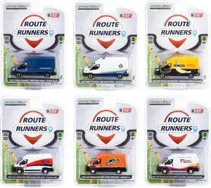 "Route Runners" Set of 6 Vans Series 5 1/64 Diecast Model Cars by Greenlight